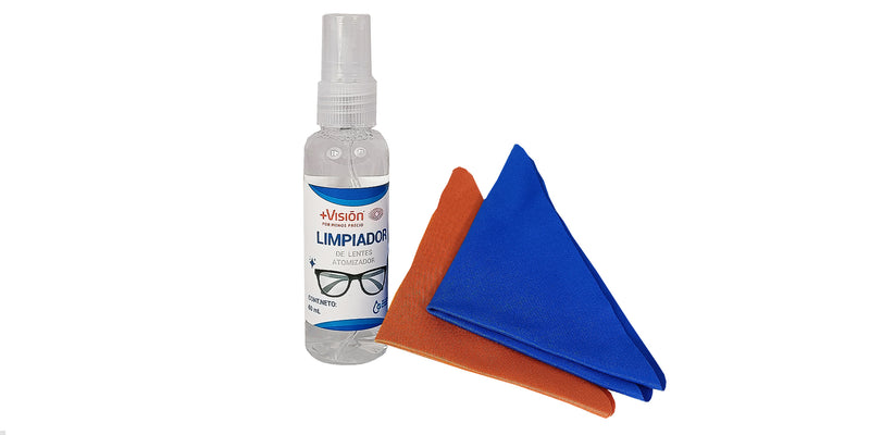 Combo Limpiador de lentes + 2 microfibras