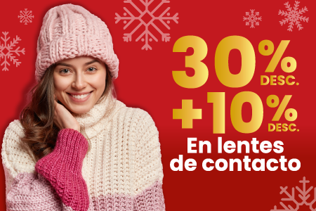 Hasta 30% + 10% adicional en Lentes de Contacto